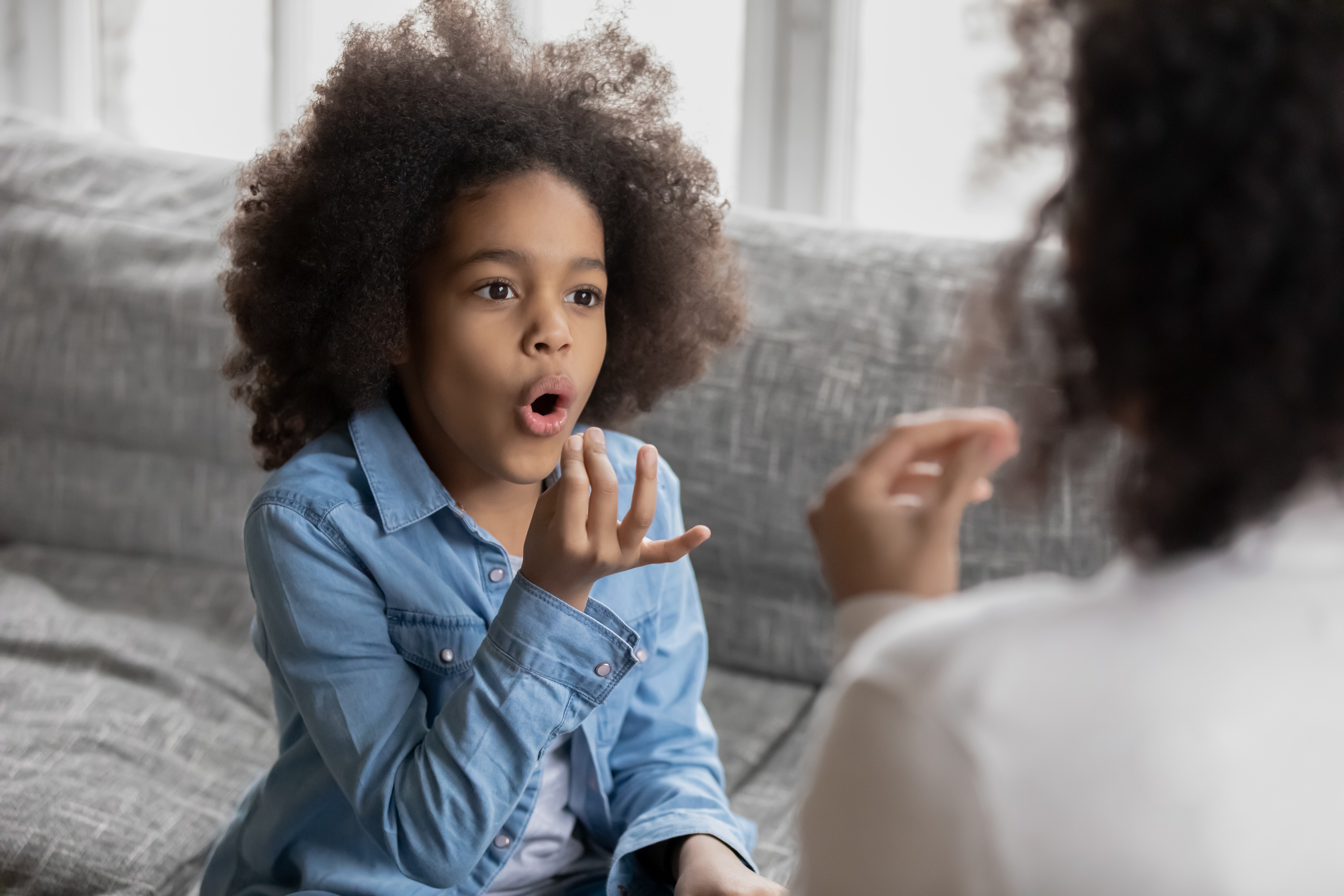 Girl using sign language